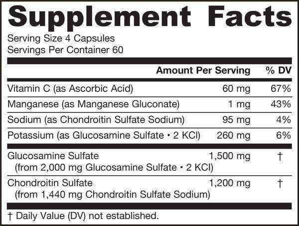 Glucosamine + Chondroitin Jarrow Formulas supplement facts