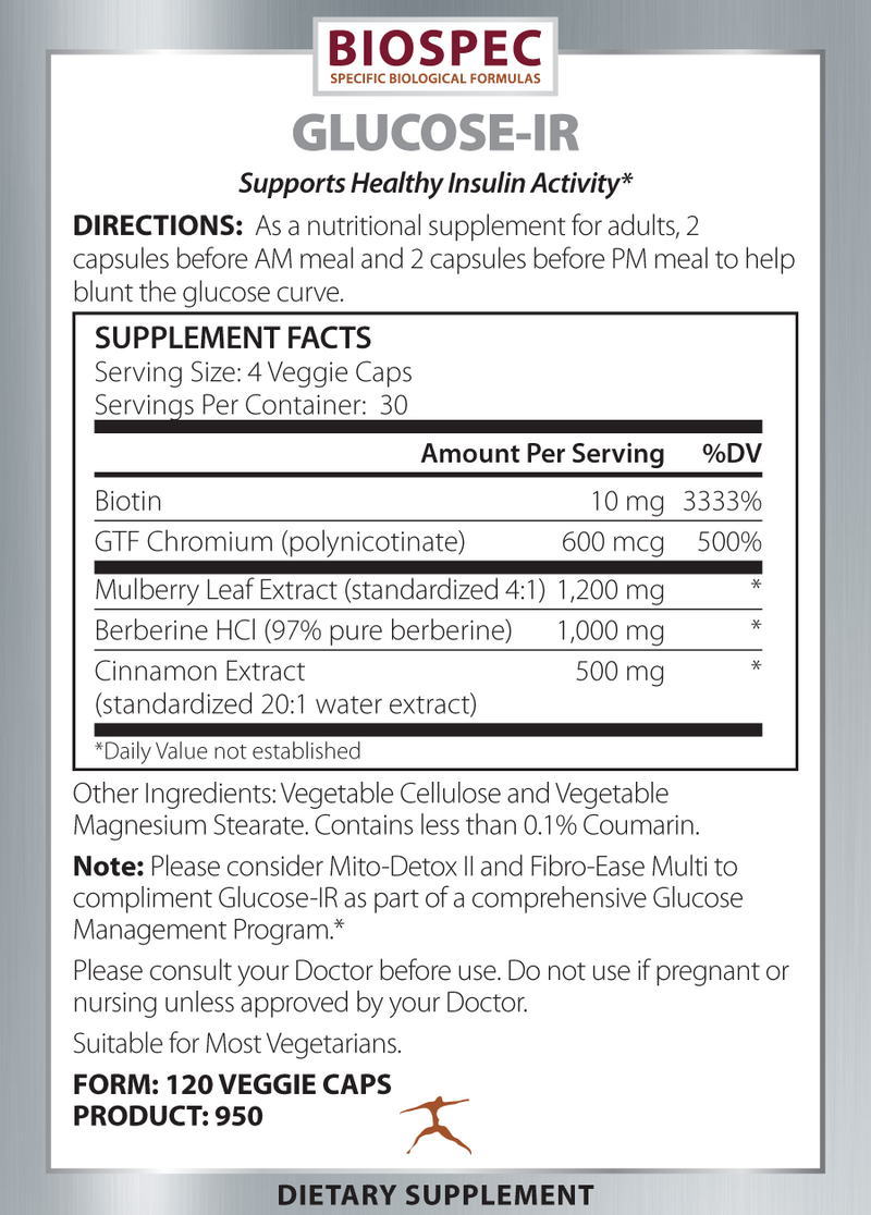 Glucose - IR (Biospec Nutritionals) Supplement Facts