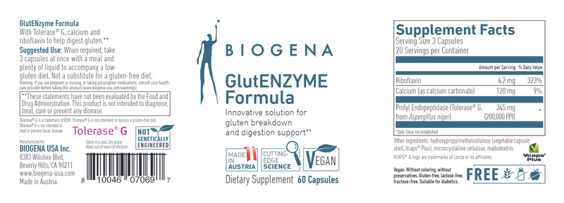 GlutENZYME Formula Biogena Label