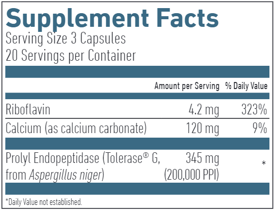 GlutENZYME Formula Biogena Supplement Facts