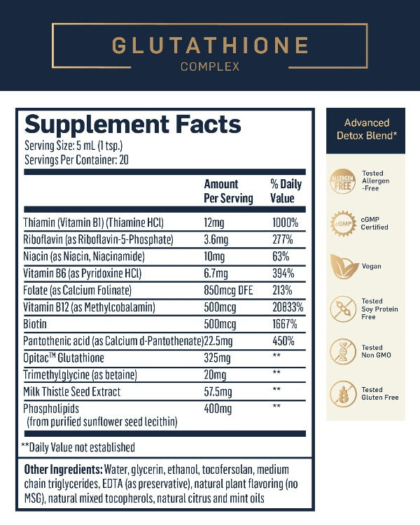 Glutathione Complex (Quicksilver Scientific) Supplement Facts