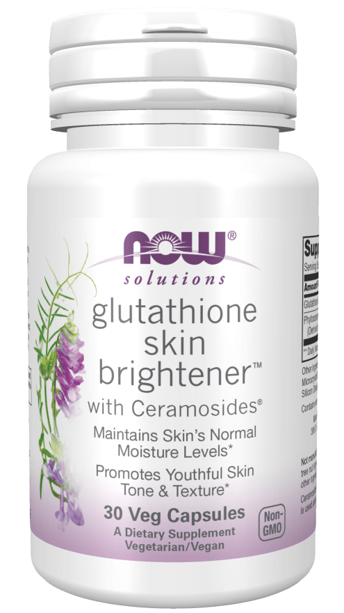 Glutathione Skin Brightener Veg Capsules (NOW) Front