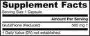 Glutathione Reduced 500 mg 60 Count