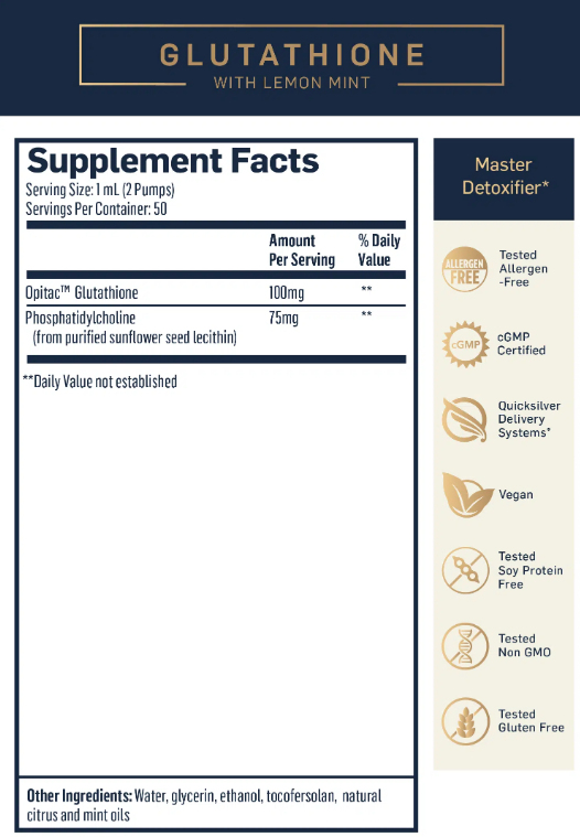 Lipossomal Glutathione supplement facts