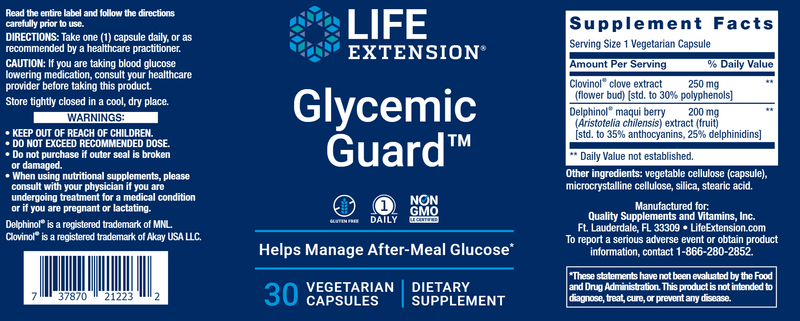Glycemic Guard™ (Life Extension) Label