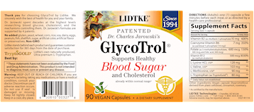 GlycoTrol 90 caps (Lidtke) Label