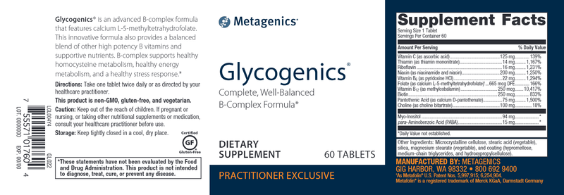 Glycogenics (Metagenics) Label