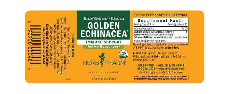 Golden Echinacea label | Herb Pharm