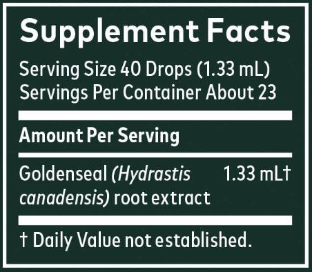 Goldenseal Root (Gaia Herbs) supplement facts