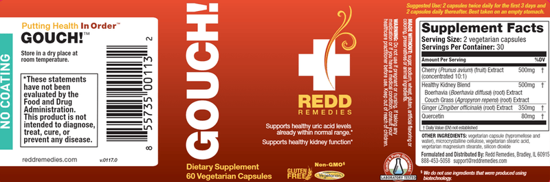 Gouch 60ct (Redd Remedies) Label