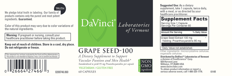 Grape Seed 100 (DaVinci Labs) Label