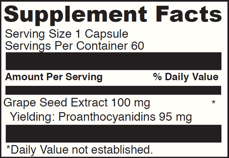 Grape Seed 100 (DaVinci Labs) Supplement Facts