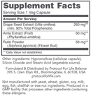 grape seed opc (protocol for life balance) supplement facts