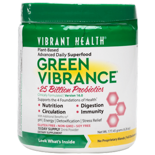 Green Vibrance Powder 6.26oz (Vibrant Health) Front