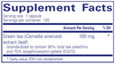 green tea extract pure encapsulations supplement facts