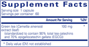 green tea extract pure encapsulations supplement facts