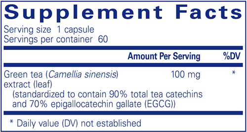 Green Tea Extract 60 Caps (Pure Encapsulations) supplement facts