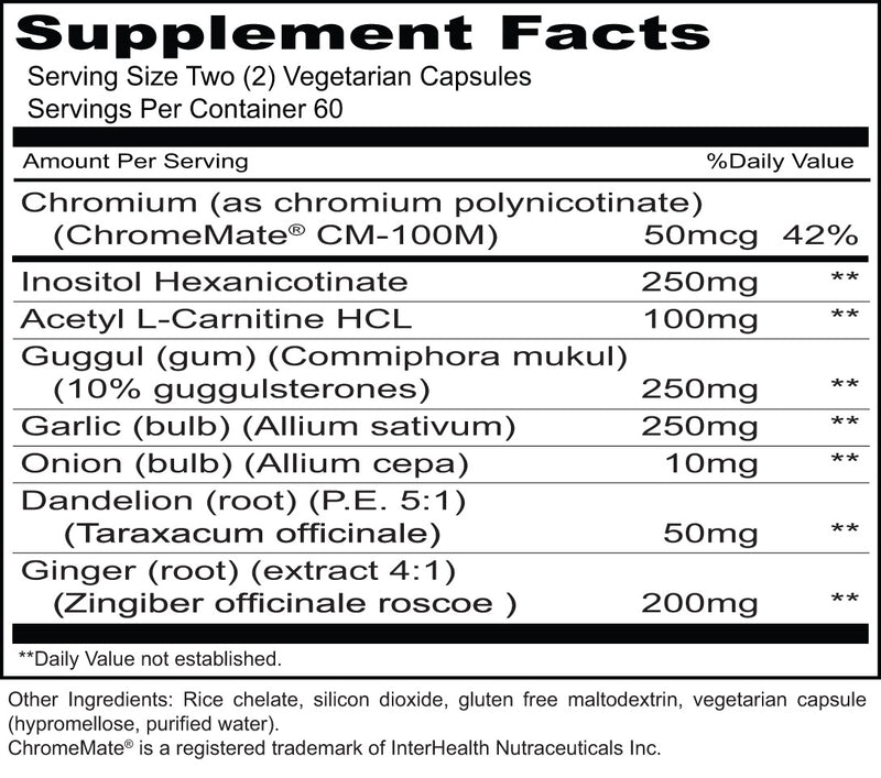 Gugu-Lipo (Priority One Vitamins) Supplement Facts