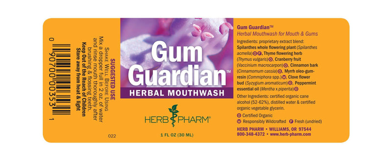 Gum Guardian 1oz label | Herb Pharm