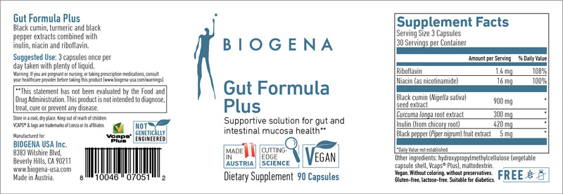 Gut Formula Plus Biogena Label