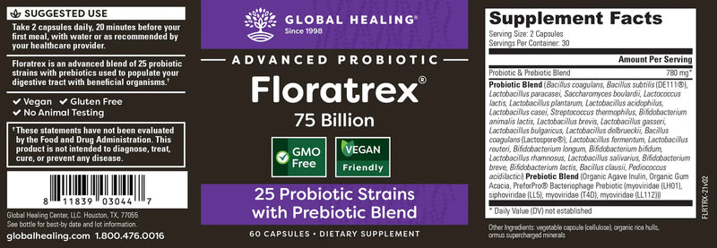 Gut Health Kit Global Healing Floratrex Label