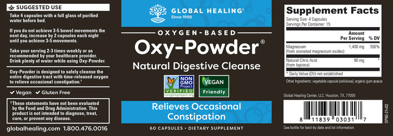 Gut Health Kit Global Healing Oxy Powder Label