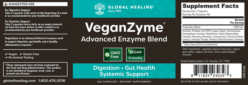 Gut Health Kit Global Healing Veganzyme Label