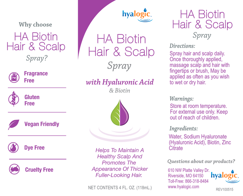 HA Biotin Hair & Scalp Spray (Hyalogic) Label
