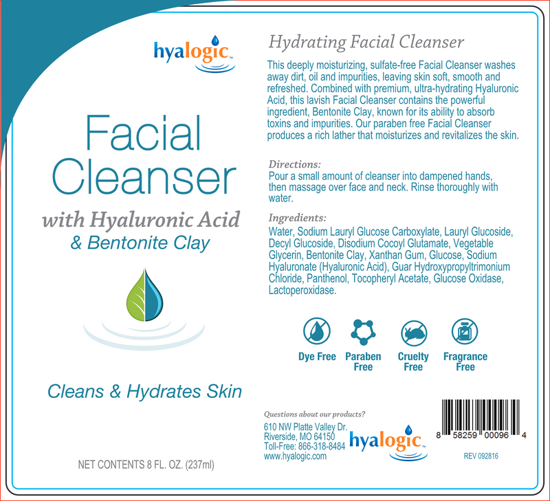 HA Facial Cleanser (Hyalogic) Label
