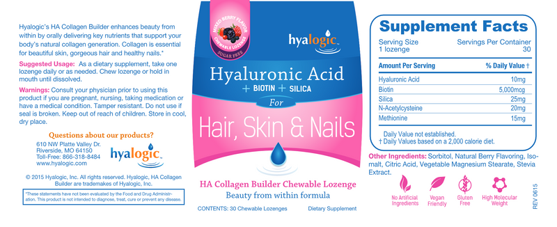 HA Hair Skin & Nails (Hyalogic) Label