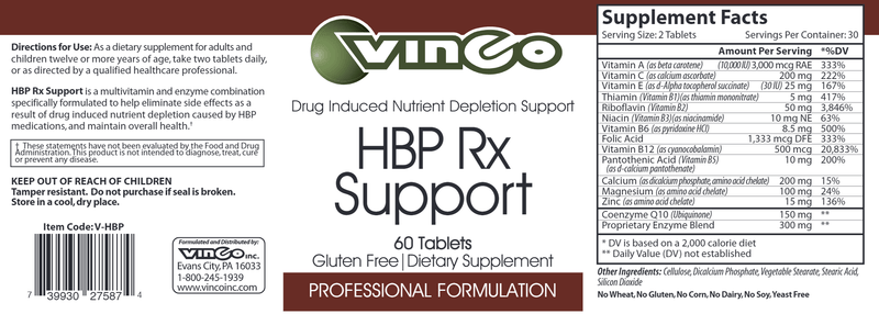 HBP Rx Support (Vinco) Label