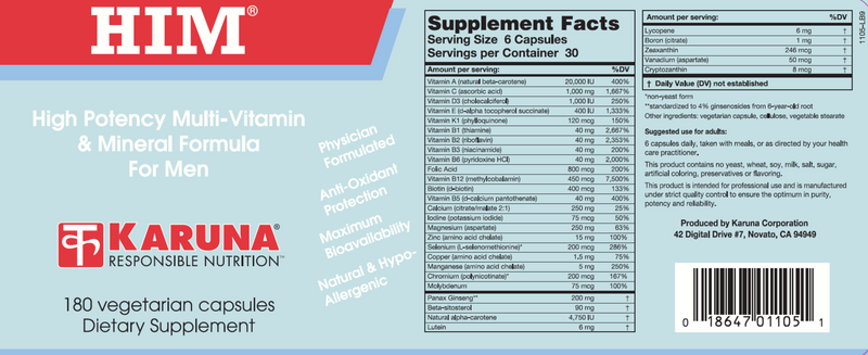 HIM (Karuna Responsible Nutrition) Label