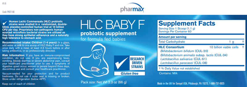 HLC Baby F Pharmax Label