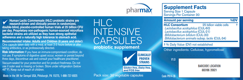 HLC Intensive Capsules Pharmax Label
