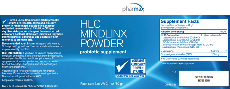 HLC MindLinx Powder Pharmax Label