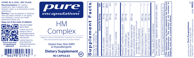 HM Complex - (Pure Encapsulations) - Detoxification Support 90ct label