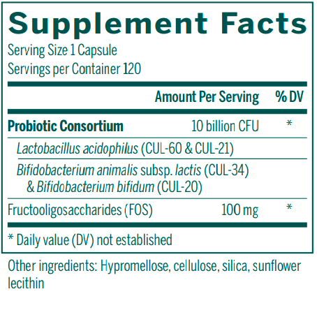 HMF Forte 120 caps Genestra label supplement facts