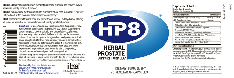 HP8 (American BioSciences) Label