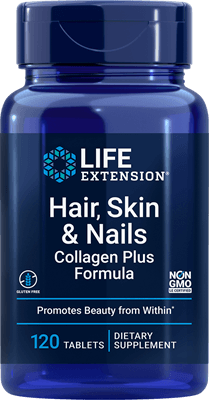 Hair, Skin & Nails Collagen Plus Formula (Life Extension) Front