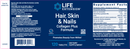 hair skin & nails (life extension) label