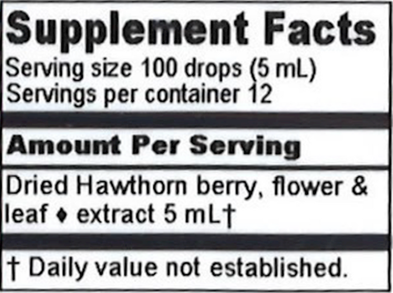 Hawthorn Extract (Herbalist Alchemist) Supplement Facts