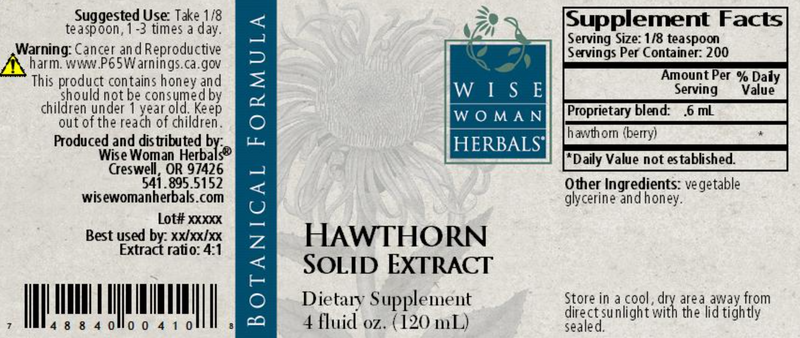Hawthorne Solid Extract 4oz Wise Woman Herbals products