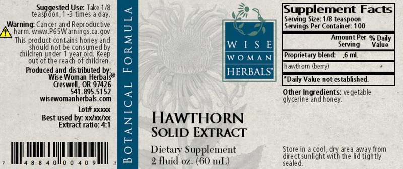 Hawthorne Solid Extract 2oz Wise Woman Herbals products