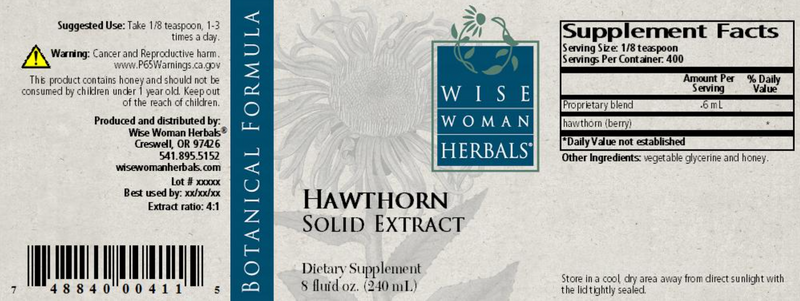 Hawthorne Solid Extract 8oz Wise Woman Herbals products