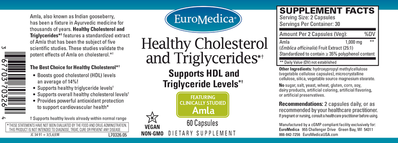 Healthy Cholesterol & Triglycerides (Euromedica) Label