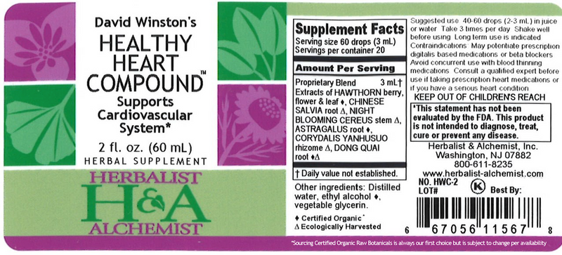 Healthy Heart Compound (Herbalist Alchemist) Label
