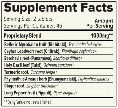 Healthy Kapha (Organic) (Banyan Botanicals) Supplement Facts