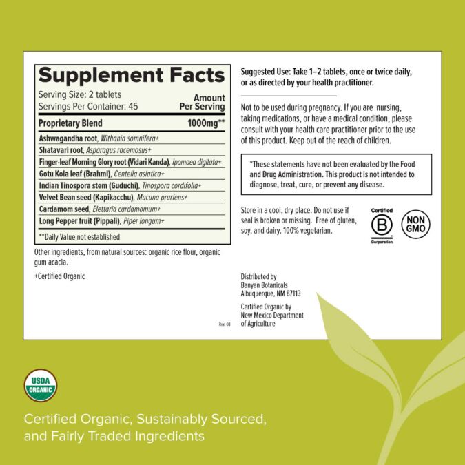 Healthy Vata (Organic) (Banyan Botanicals) Label