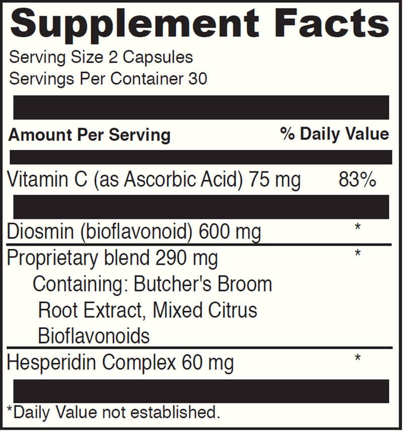 Healthy Veins (DaVinci Labs) Supplement Facts