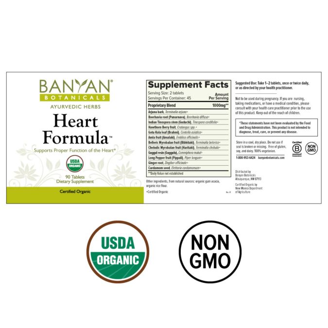Heart Formula (Banyan Botanicals) Label